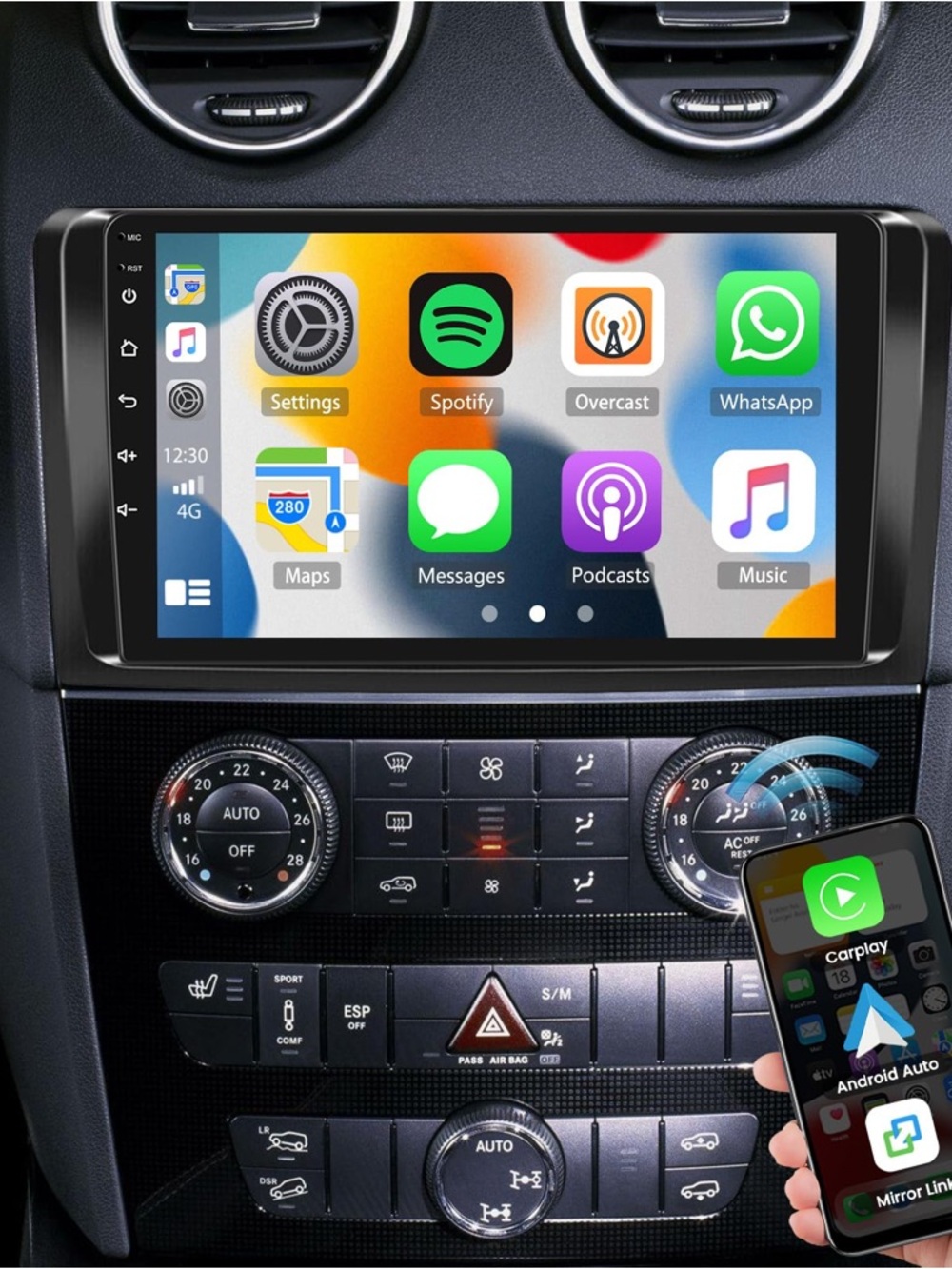 Mercedes ML GL Car Stereo CarPlay Android Auto 9” Touchscreen GPS